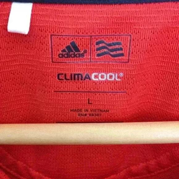 ADIDAS CLIMA COOL SHORT SLEEVE LARGE RED POLO - Picture 3 of 6